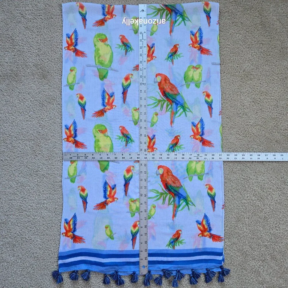 Talbots Lightweight Scarf Parrots Macaw Lovebird Bird